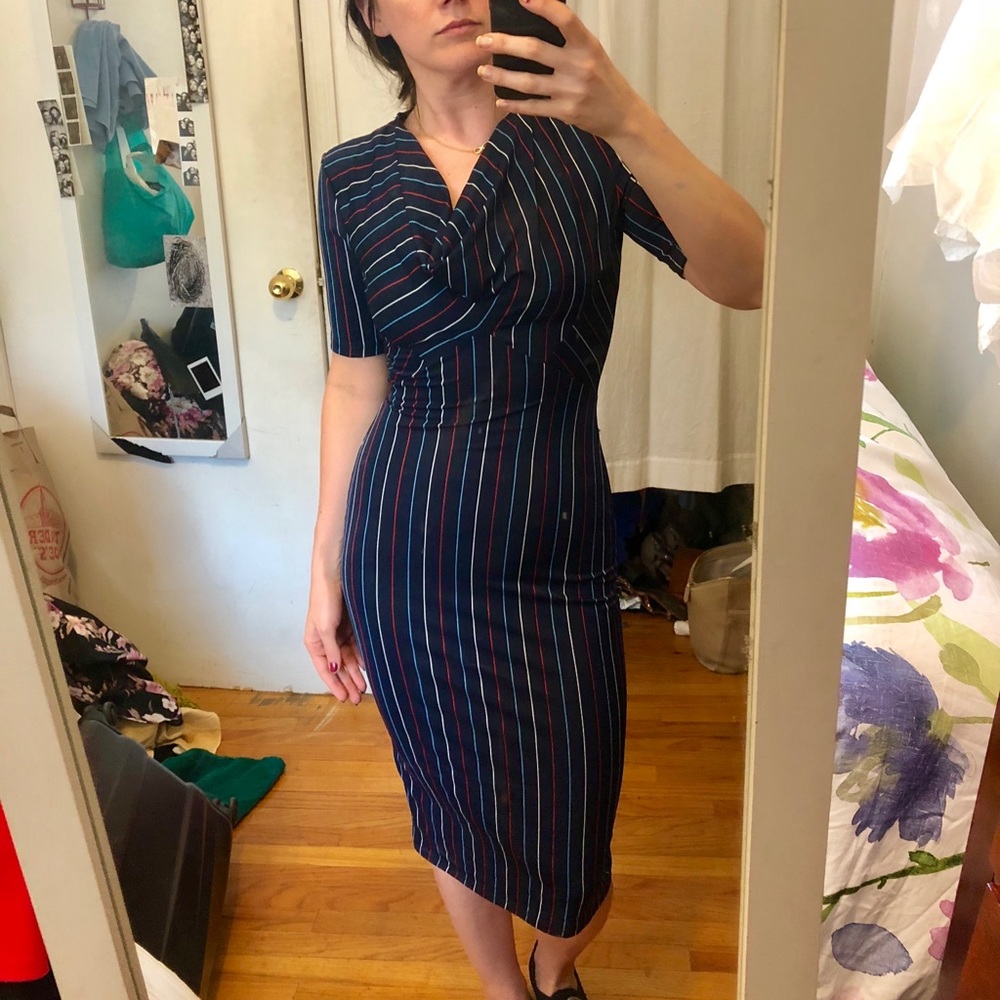 Body con striped dress.